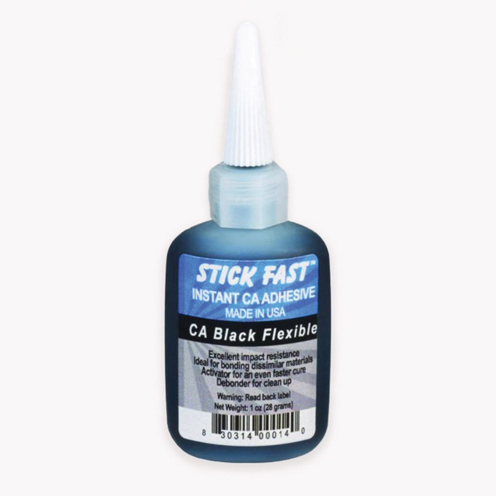 Stick Fast Black Flexible CA Glue, 1 Ounce